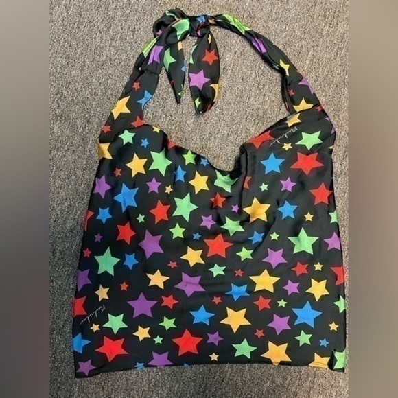 Resort Tops - 5/$25 ⭐️ Maximalist Star Colorful Bululu Resort Wear Halter Top, silky